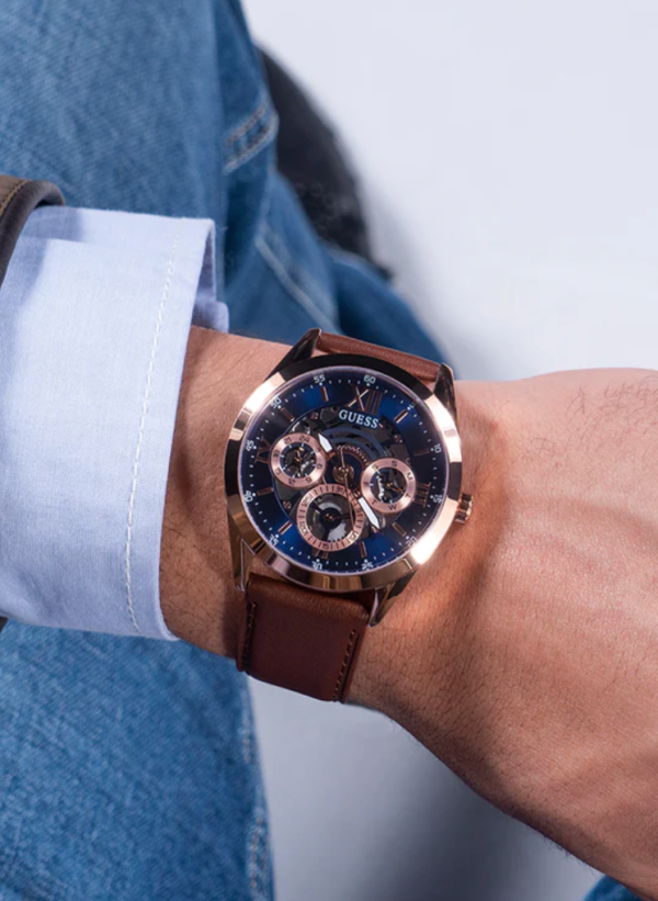 Guess Tailor Brown Leather Watch